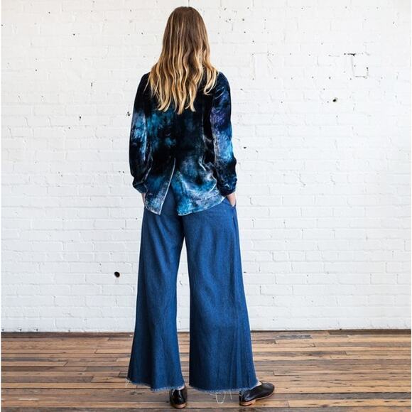 RAQUEL ALLEGRA Velvet Silk Single Breasted Tie Dye Blazer Jacket SSENSE 1 S $800 - Picture 15 of 16